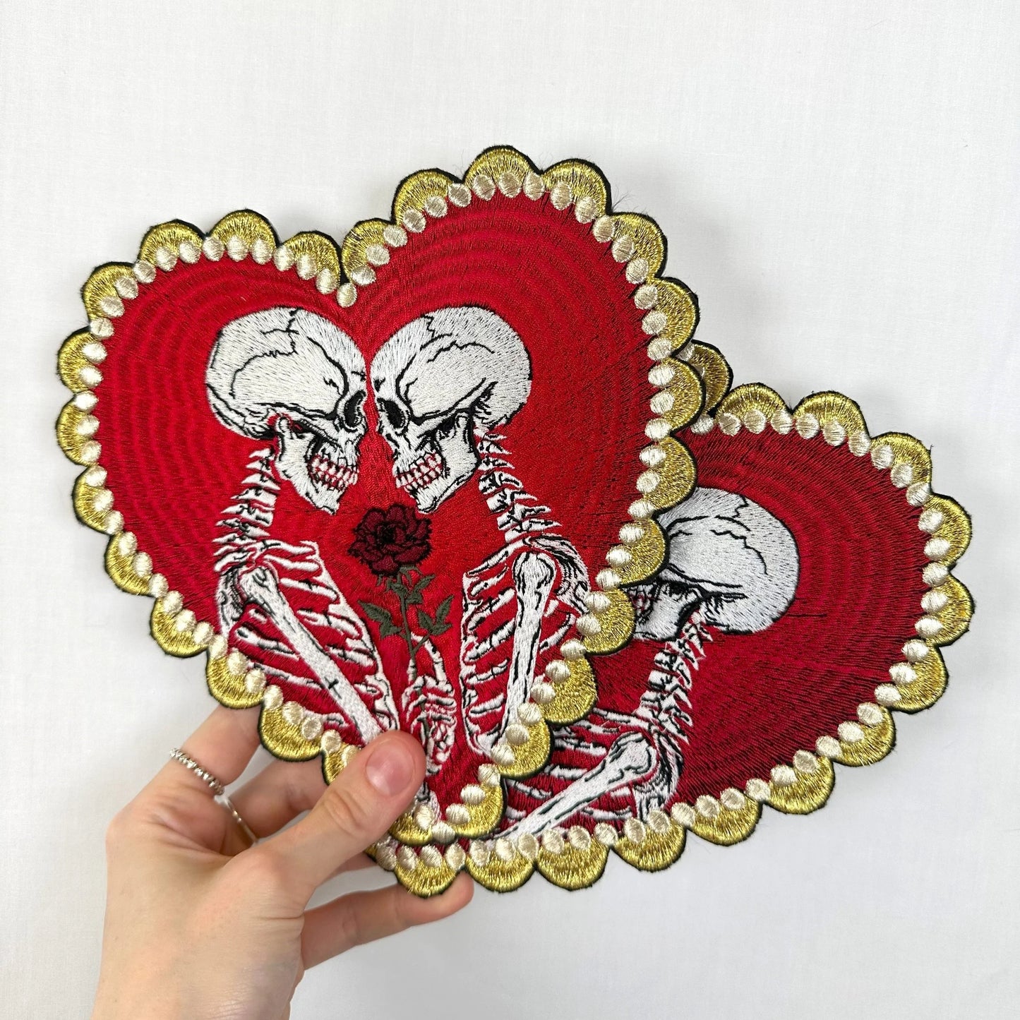 Embroidered Skeleton Lovers Celestial Gothic Patch
