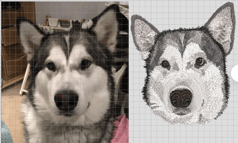 (DEPOSIT) Bespoke Large Embroidered Pet Portrait with Custom Florals