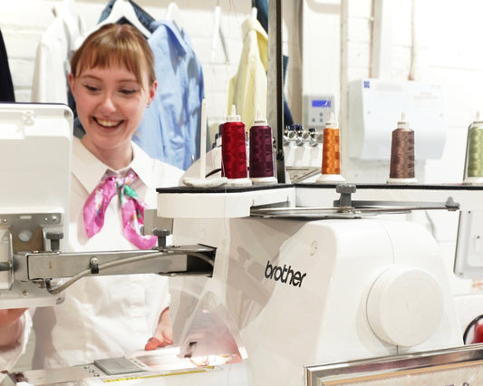 Live embroidery for Teesside Hospice superstore launch