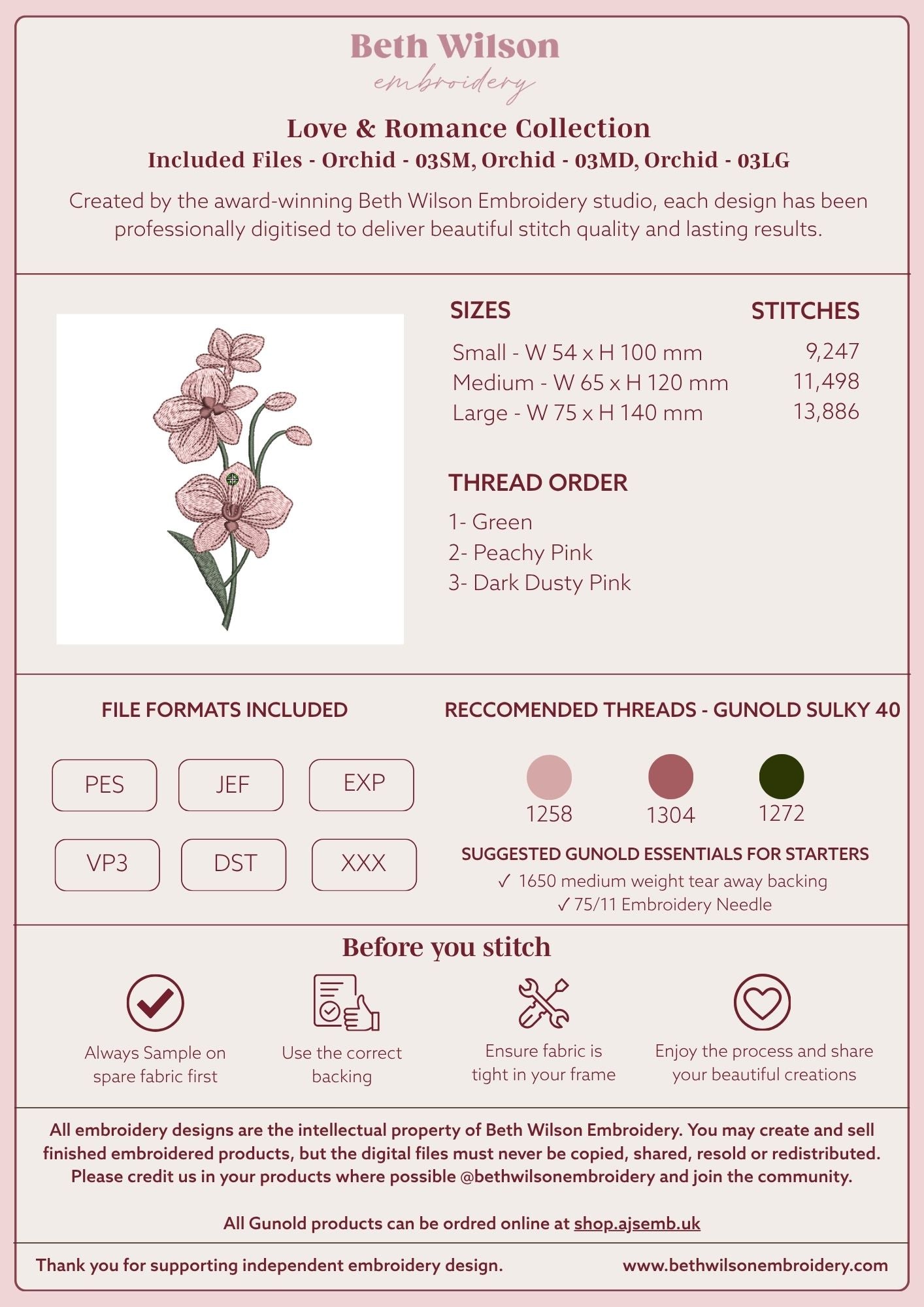 Orchid 03 Digital Download Embroidery File - Instant Download
