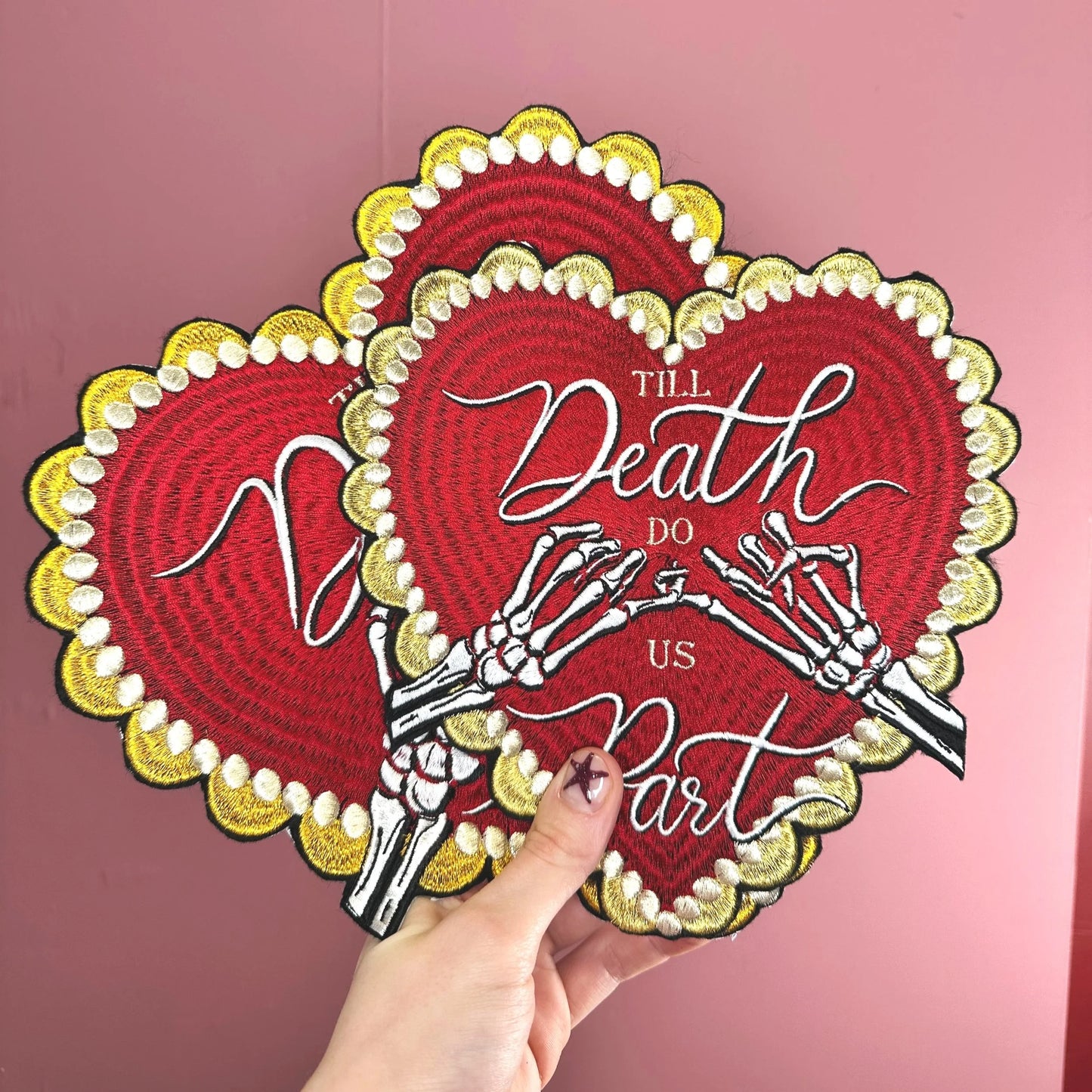 Embroidered Patch Till Death Do Us Part - Celestial Love Heart Patch