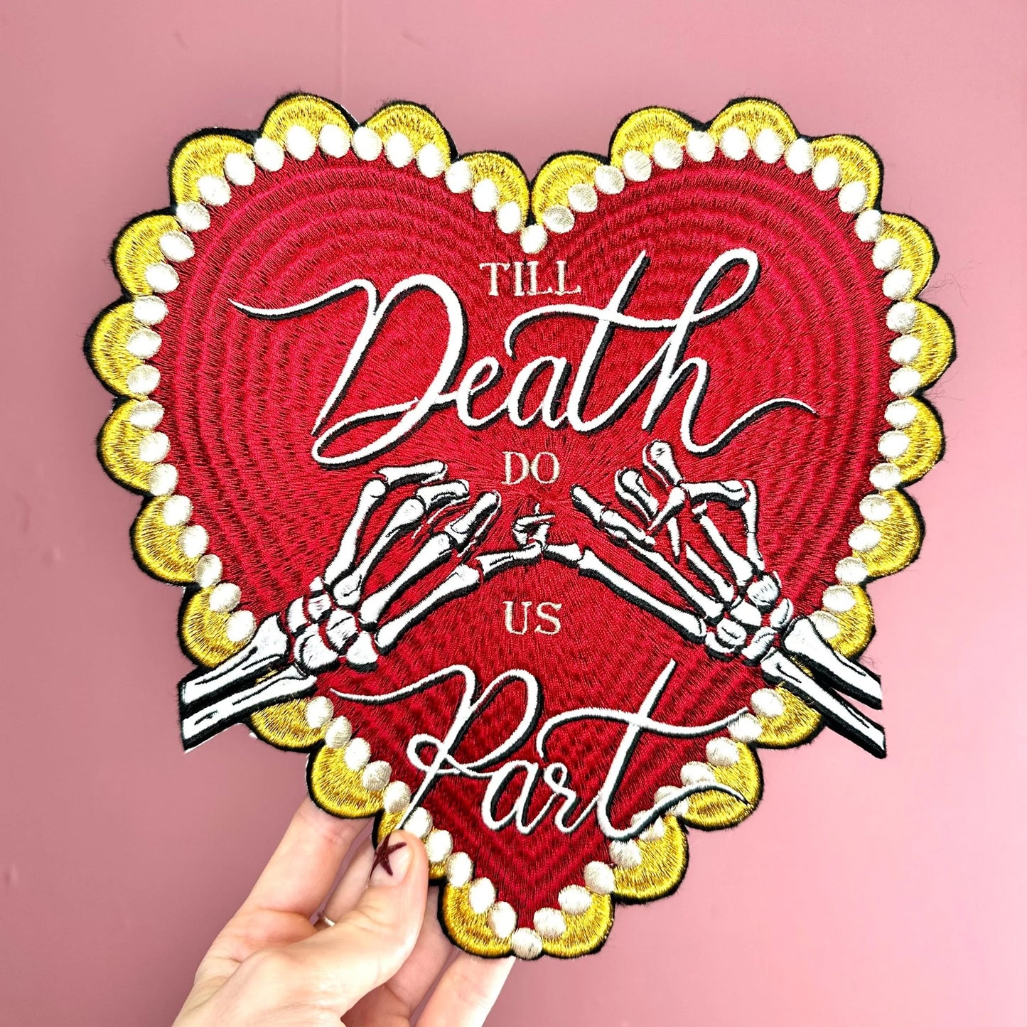 Embroidered Patch Till Death Do Us Part - Celestial Love Heart Patch