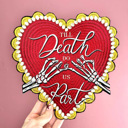 Embroidered Patch Till Death Do Us Part - Celestial Love Heart Patch
