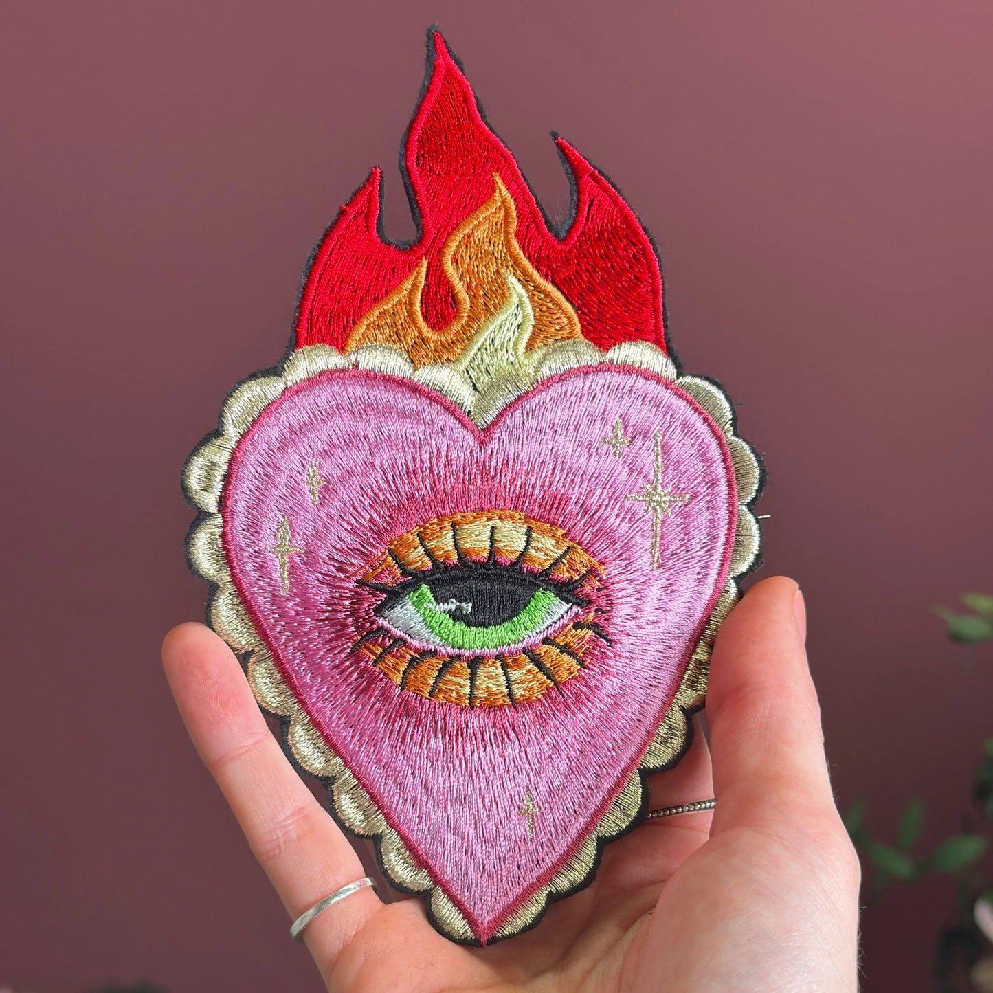 Sacred Heart Flame Eye Tarot Patch (10 x 16.5cm)
