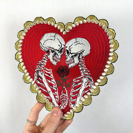 Embroidered Skeleton Lovers Celestial Gothic Patch