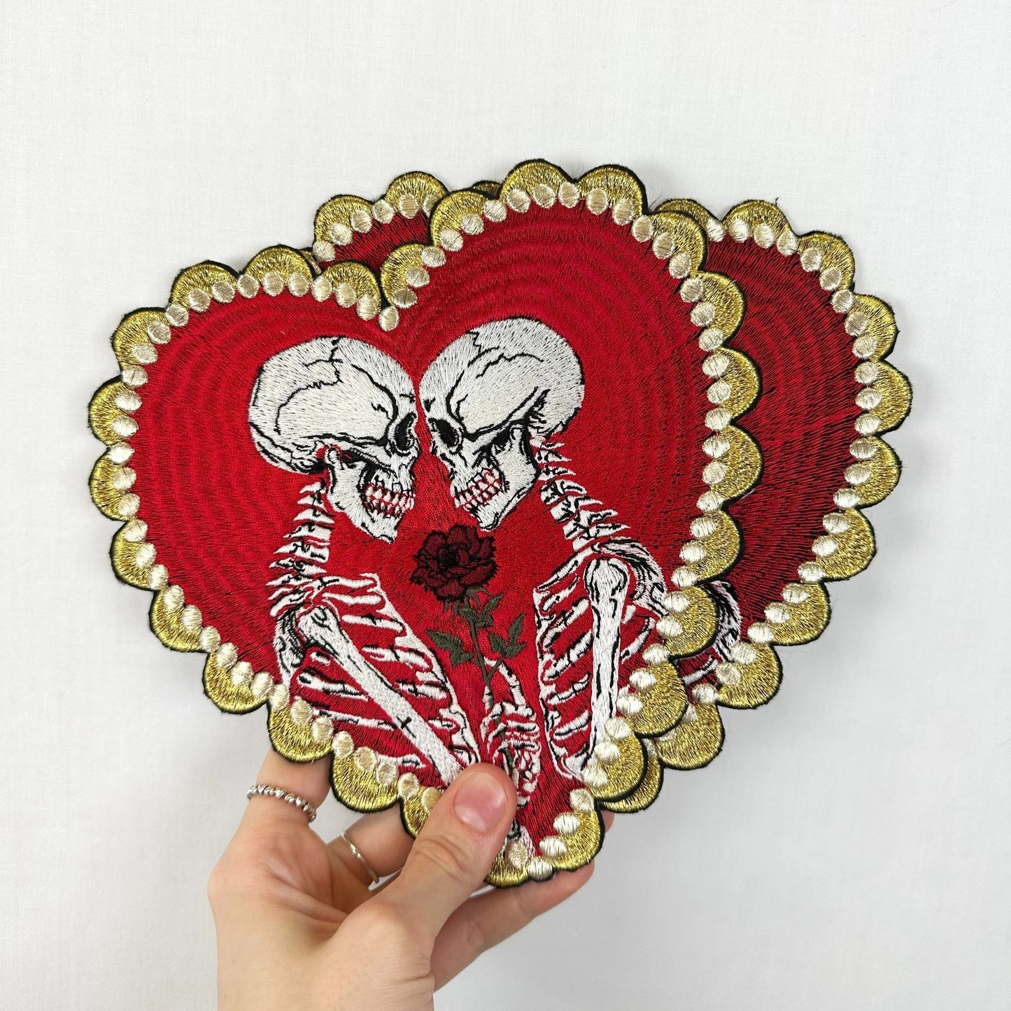 Embroidered Skeleton Lovers Celestial Gothic Patch