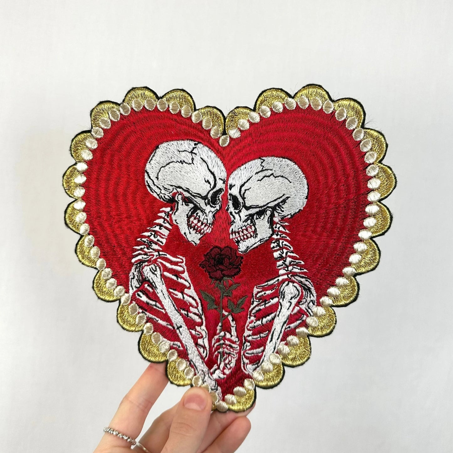 Embroidered Skeleton Lovers Celestial Gothic Patch