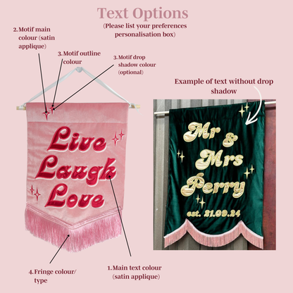 Medium Custom Embroidered Wedding Banners & Luxury Event Signage