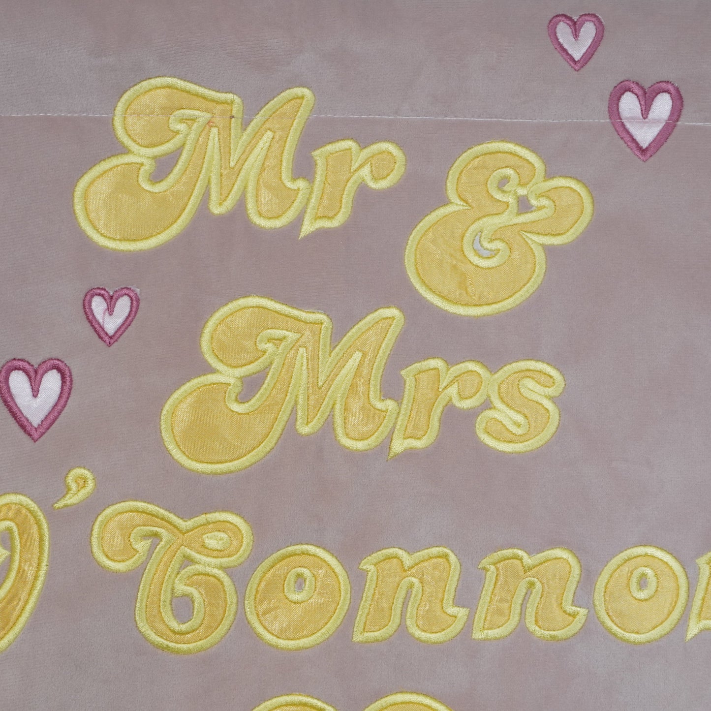 Small Custom Velvet Luxury Wedding Banner - Mr & Mrs