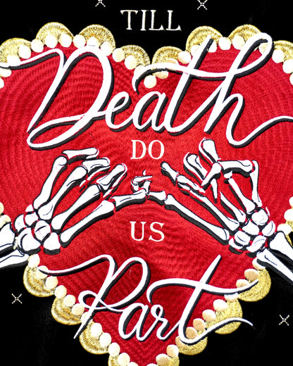 Custom Celestial Heart & Skeleton Banner | Personalised Velvet Wall Art