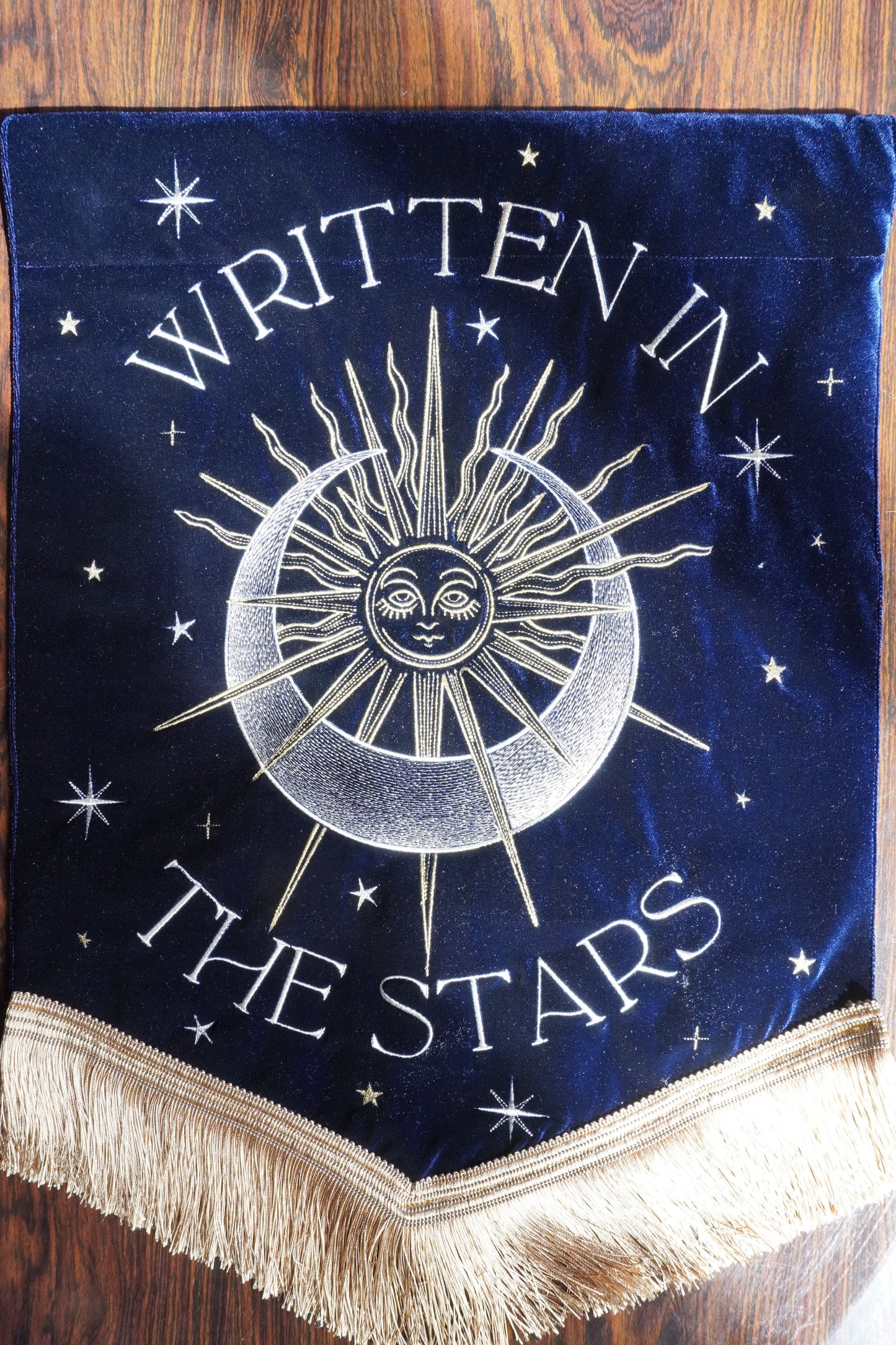Written in the Stars — Personalised Celestial Velvet Wedding Banner