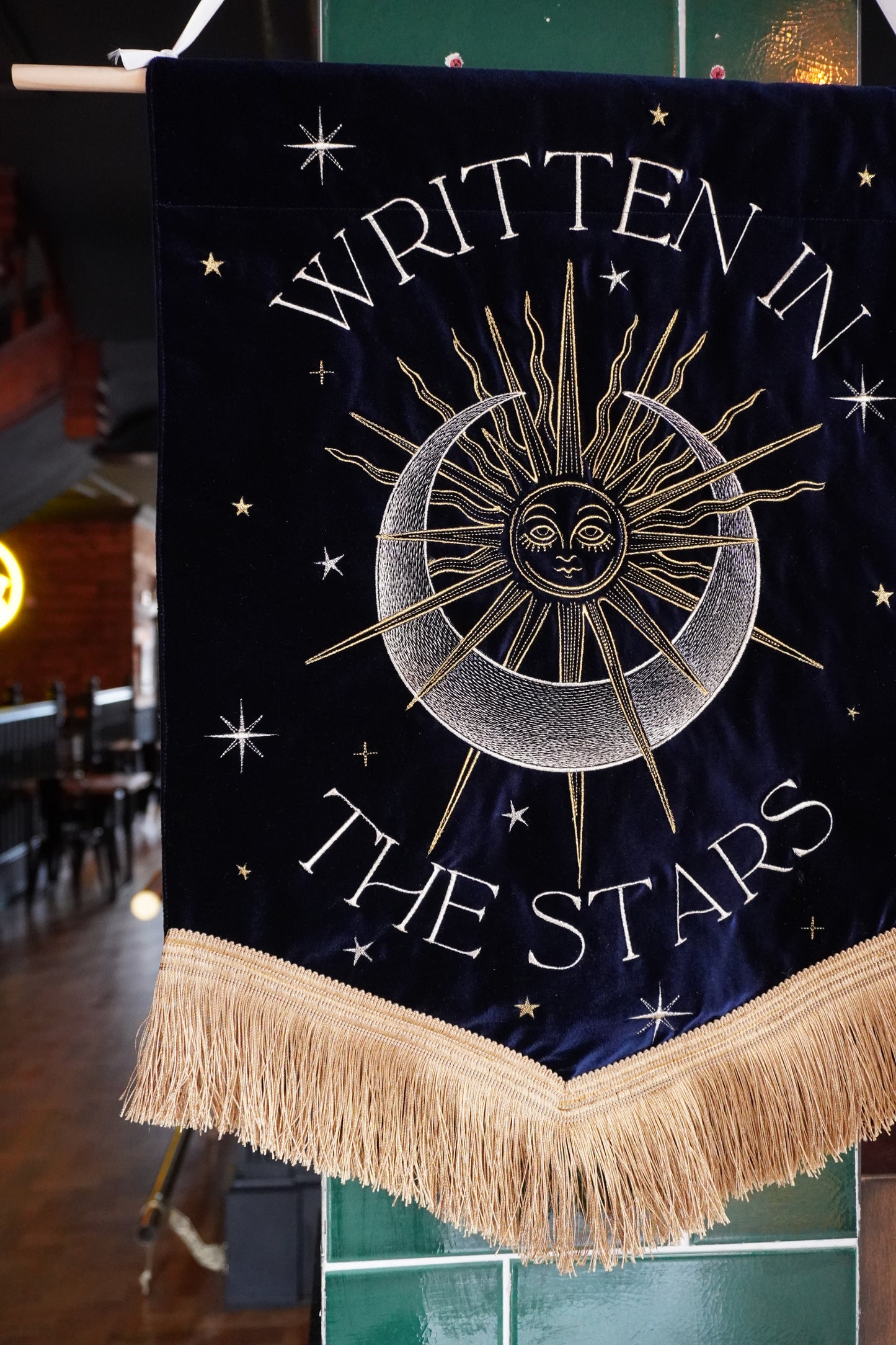 Written in the Stars — Personalised Celestial Velvet Wedding Banner