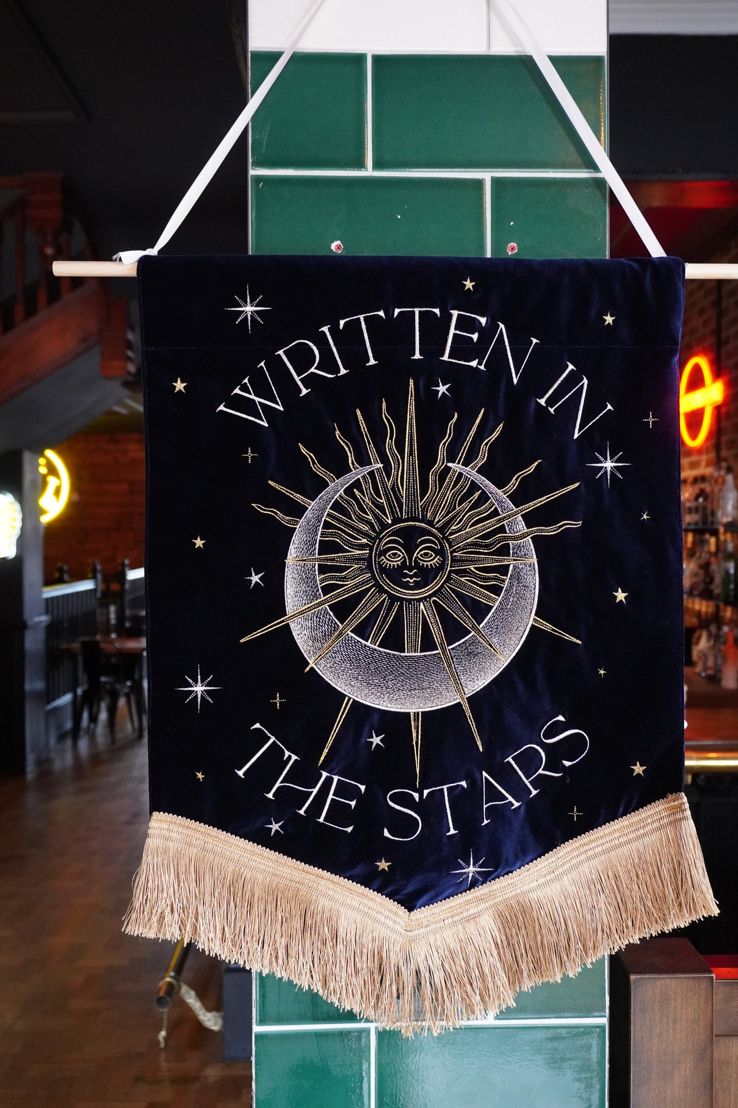 Written in the Stars — Personalised Celestial Velvet Wedding Banner