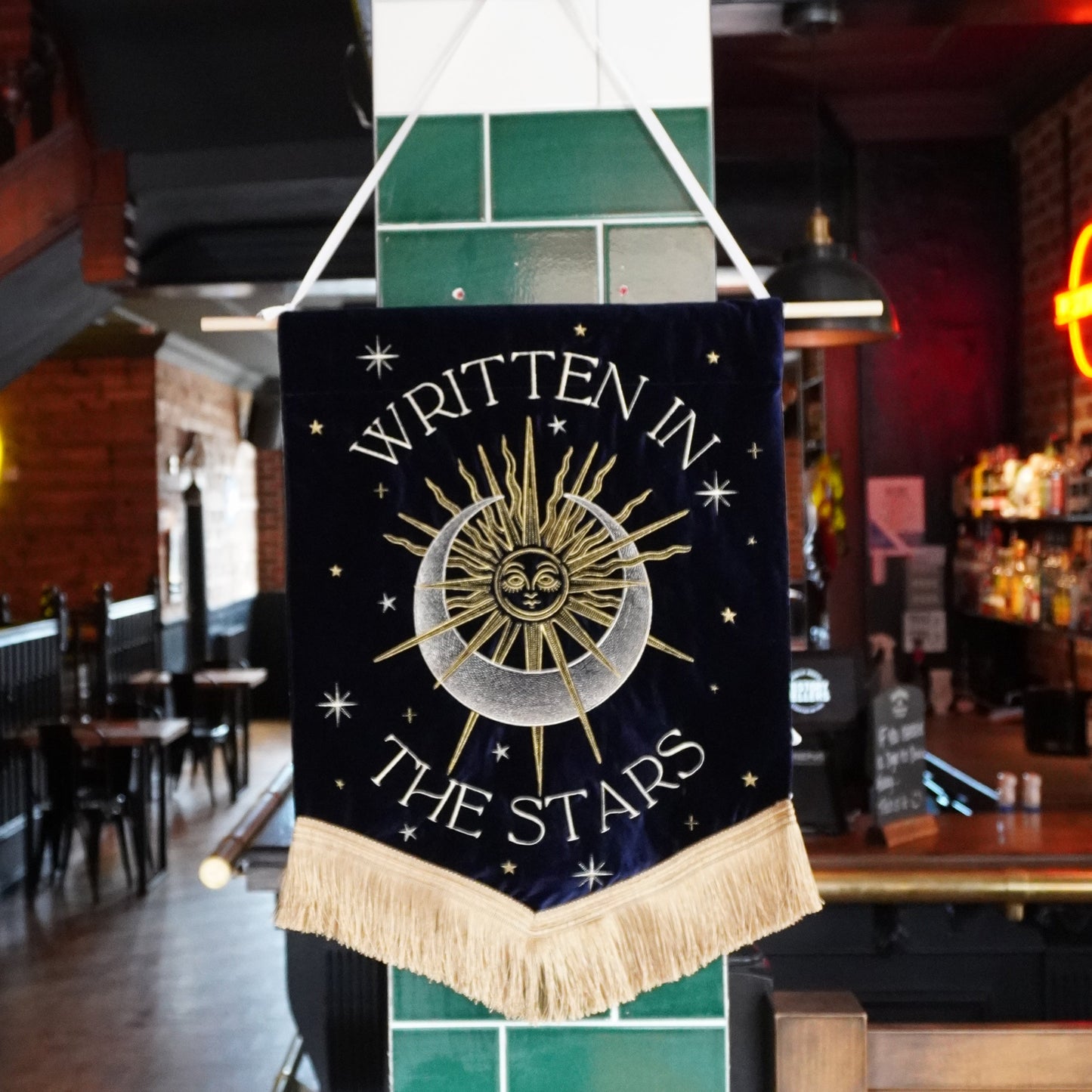 Written in the Stars — Personalised Celestial Velvet Wedding Banner