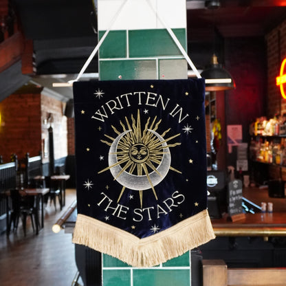 Written in the Stars — Personalised Celestial Velvet Wedding Banner