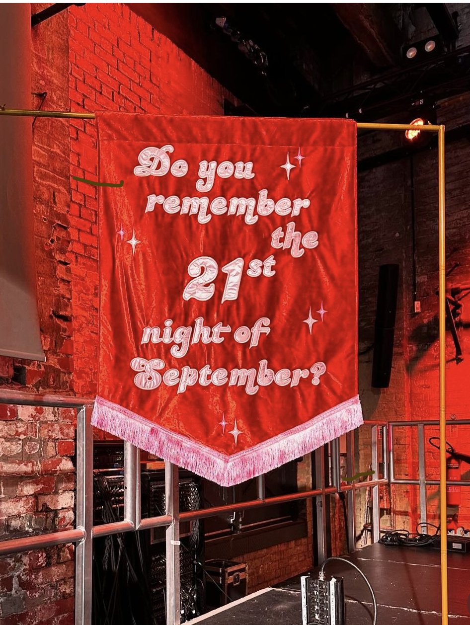 Personalised handmade embroidered velvet wedding and occasion banner with tassel fringing, custom fabric event signage for bridal showers, wedding receptions, engagement parties and luxury celebrations