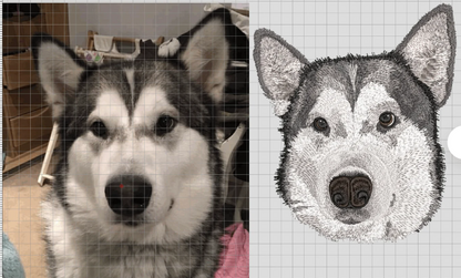 DEPOSIT for Bespoke Embroidered Pet Portrait with Custom Florals
