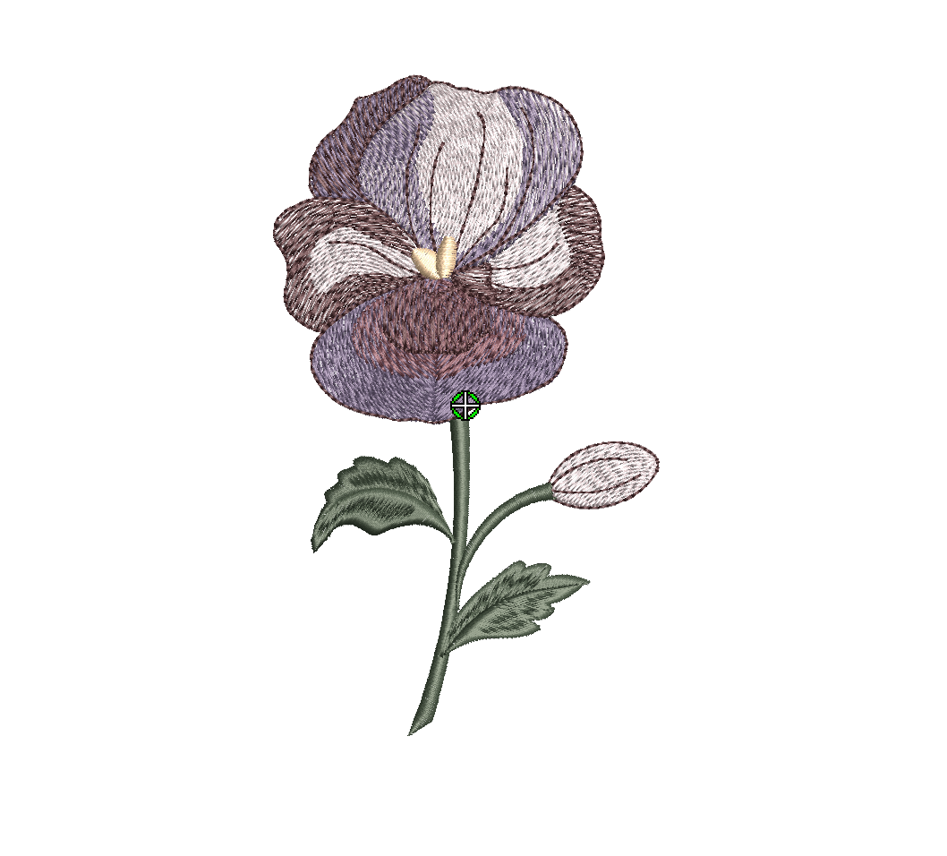 Pansy 02 Digital Download Embroidery File - Luxury Instant Download