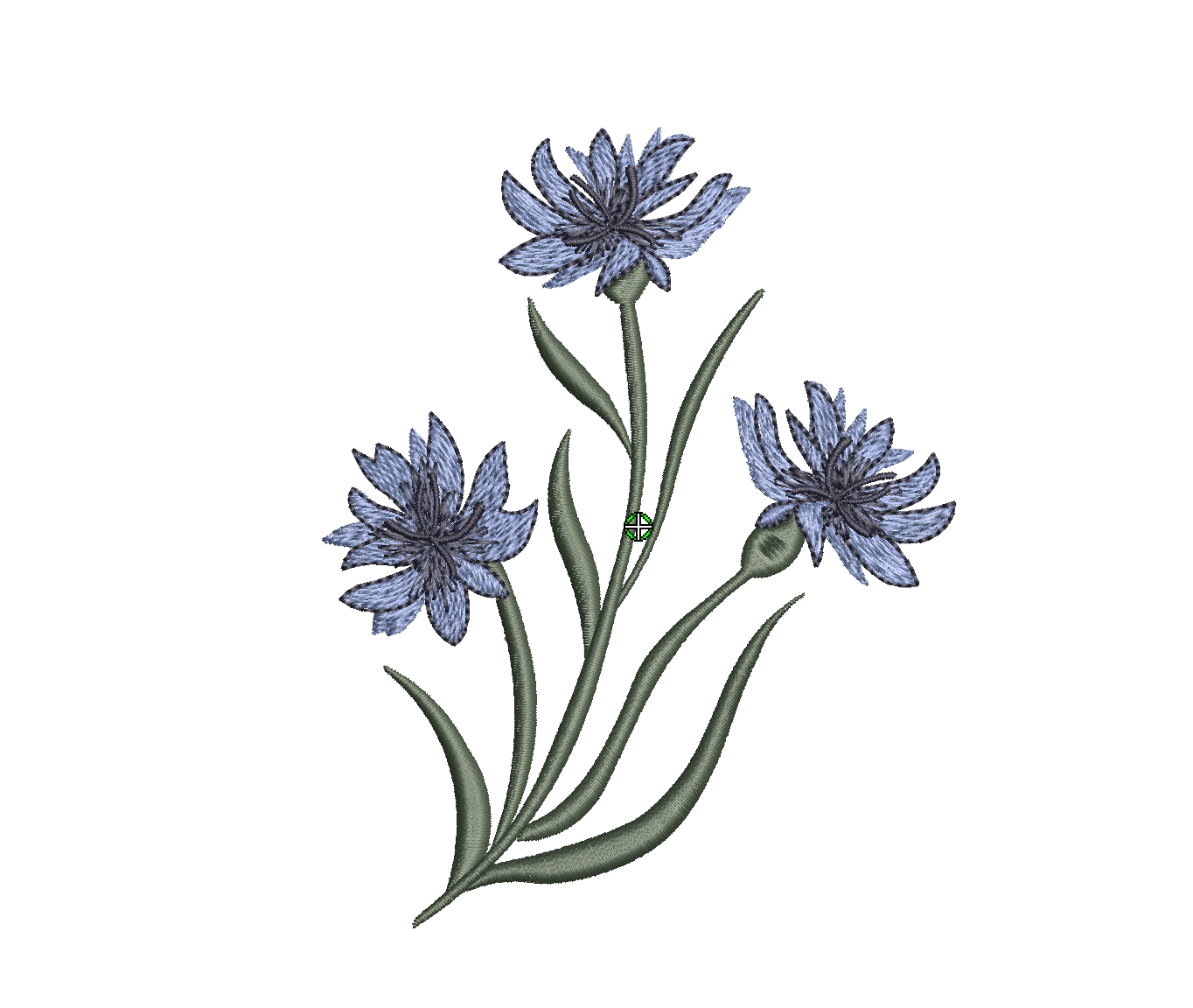 Cornflower 03 Digital Download Embroidery File - Instant Download