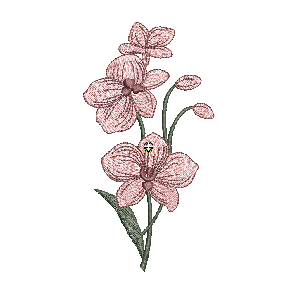 Orchid 03 Digital Download Embroidery File - Instant Download