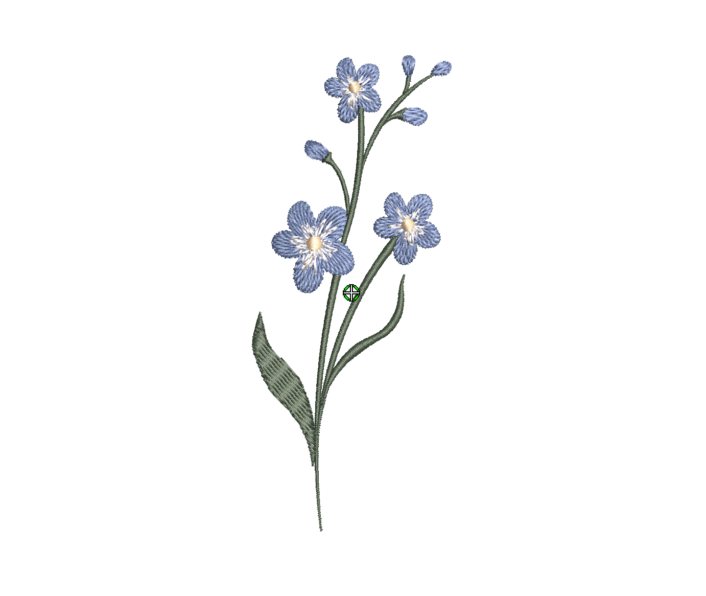 Forget Me Not 01 Digital Download Embroidery File - Luxury Instant Download