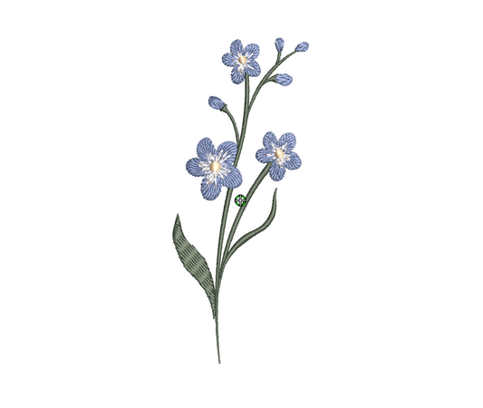 Forget Me Not 01 Machine Embroidery Design - Instant Download