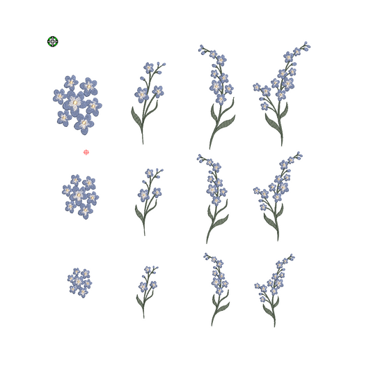 Forget-Me-Not Machine Embroidery Files | 12-Piece Floral Collection
