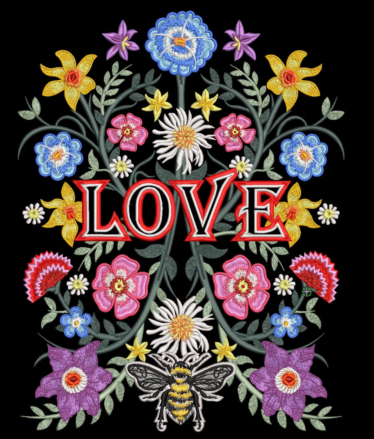 LOVE Floral Embroidered  Jacket