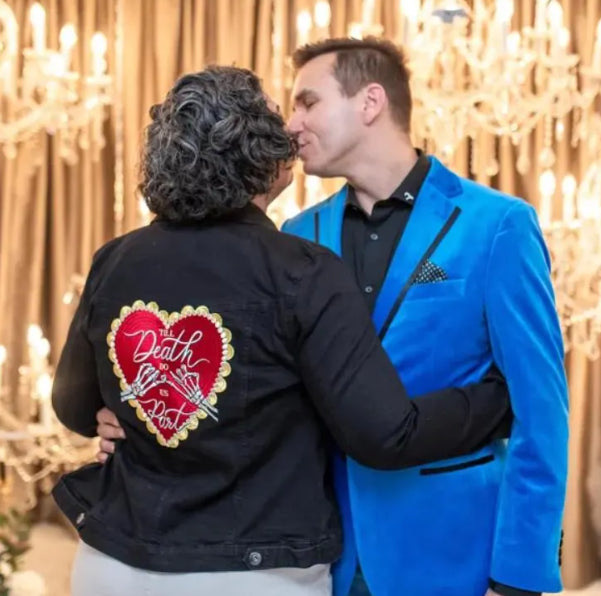 Embroidered Patch Till Death Do Us Part - Celestial Love Heart Patch