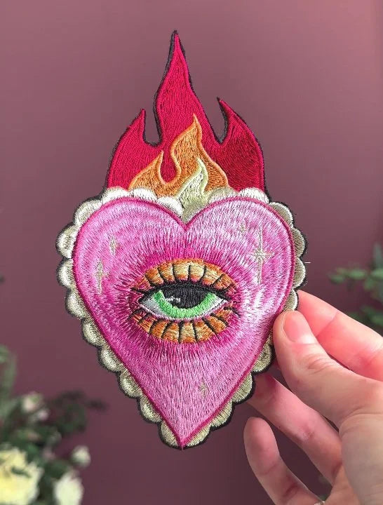 Sacred Heart Flame Eye Tarot Patch (10 x 16.5cm)