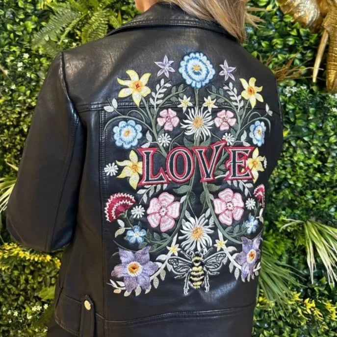 LOVE Floral Embroidered  Jacket