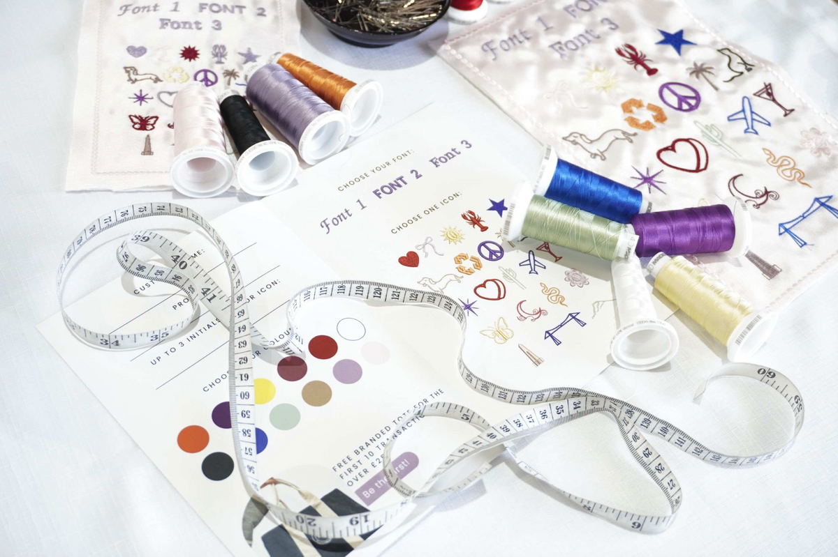 Personalised embroidery options available at the Teesside Hospice Superstore launch.