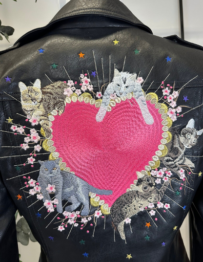 DEPOSIT for Bespoke Embroidered Pet Portrait with Custom Florals