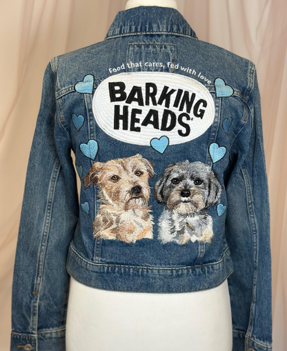 DEPOSIT for Bespoke Embroidered Pet Portrait with Custom Florals
